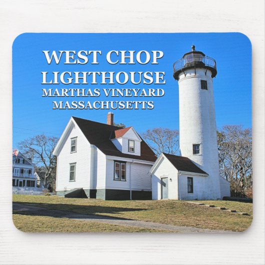 West Chop Lighthouse, Marthas Vineyard MA Mousepad Muismat (Voorkant)