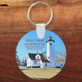 West Chop Lighthouse, Marthas Vineyard MA Sleutelh Sleutelhanger (Voorkant)