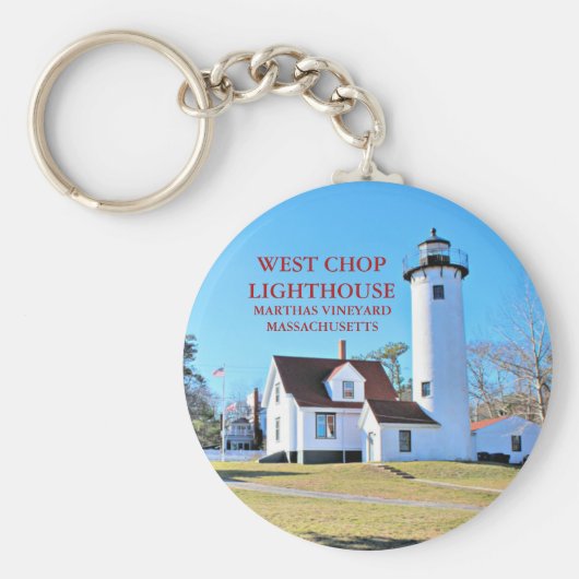 West Chop Lighthouse, Marthas Vineyard MA Sleutelh Sleutelhanger (Voorkant)