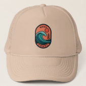 West Coast Adventure Trucker Hat – Retro Surf Trucker Pet (Voorkant)