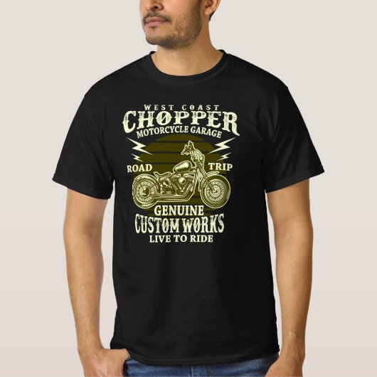 West Coast chopper motorgarage roadtrip gen T-shirt (Voorkant)