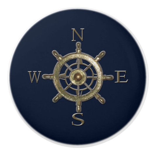West Coast Compass Keramische Knop (Voorkant)