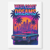 West Coast Dreams – 1980s Synthwave Retro Magneet (Voorkant)