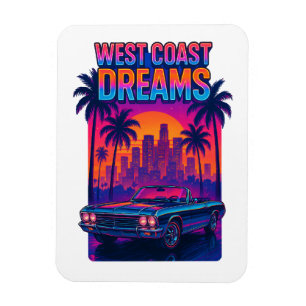 West Coast Dromen – 1980s Synthwave Retro Magneet