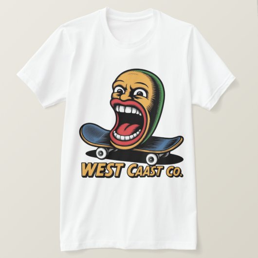 West Coast Skateboard Art T-shirt (Design voorkant)
