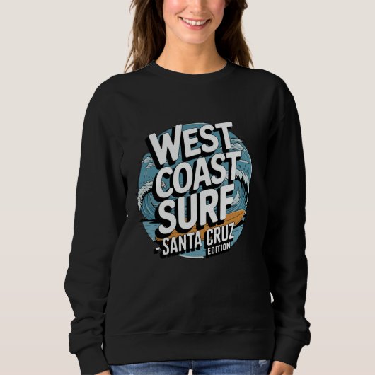 West Coast Surf Santa Cruz Retro Ocean Wave Graphi Trui (Voorkant)