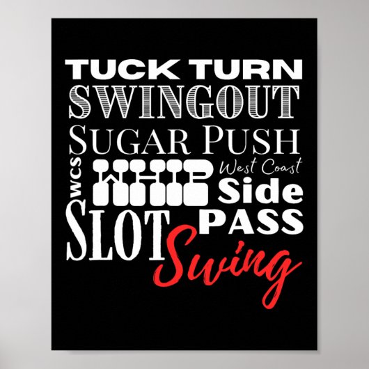 West Coast Swing Dance WCS Dancing Termen Danser B Poster (Voorkant)