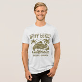 West Coast vibes - Californië zonsondergang ontsna Tri-Blend Shirt (Voorkant volledig)