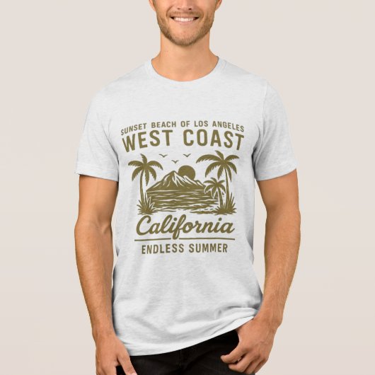 West Coast vibes - Californië zonsondergang ontsna Tri-Blend Shirt (Voorkant)