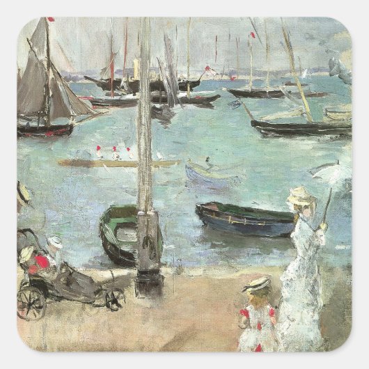 West Cowes, eiland Wight van Berthe Morisot Vierkante Sticker (Voorkant)