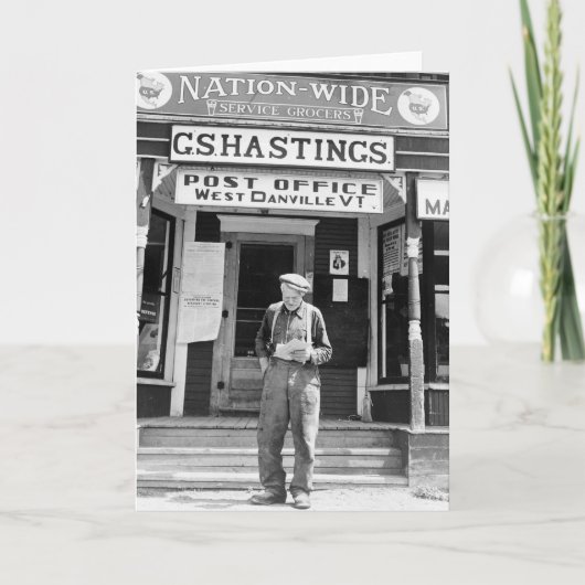 West Danville, VT, Post Kantoor, jaren 1940 Kaart (Voorkant)