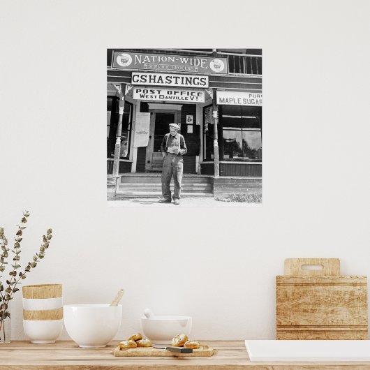 West Danville, VT, Post Kantoor, jaren 1940 Poster (Keuken)