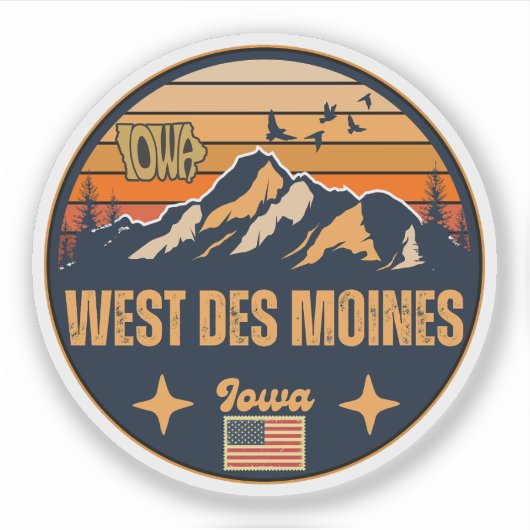 West Des Moines, Iowa Sticker (Voorkant)