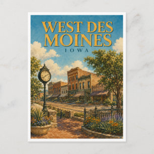 West Des Moines Iowa Valley Junction GeoSaga Briefkaart