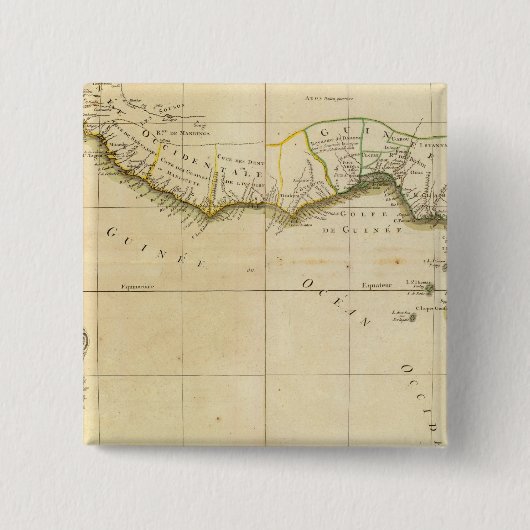 West- en Centraal-Afrika Vierkante Button 5,1 Cm (Voorkant)