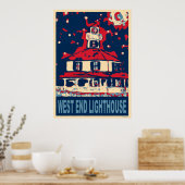 West End Light House en Moon Poster (Keuken)