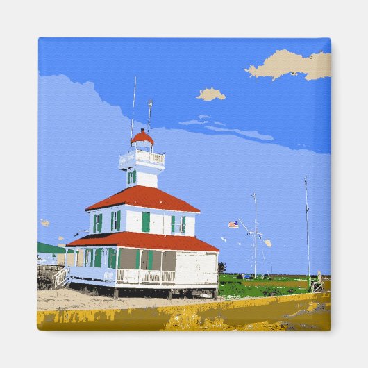 West End Lighthouse Waterverf Magneet (Voorkant)