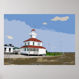 West End Lighthouse Waterverf Poster