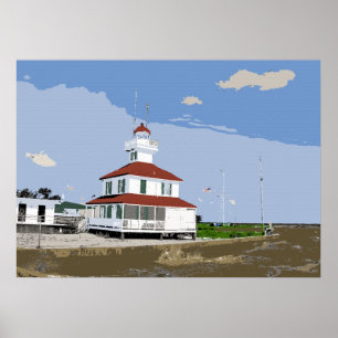 West End Lighthouse Waterverf Poster