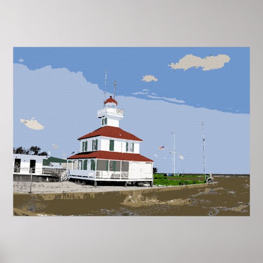 West End Lighthouse Waterverf Poster (Voorkant)