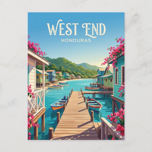 West End Village Honduras Briefkaart (Voorkant)