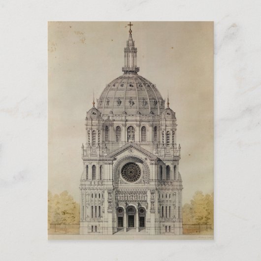 West-facade van de kerk van St. Augustin Briefkaart (Voorkant)