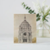 West-facade van de kerk van St. Augustin Briefkaart (Staand voorkant)