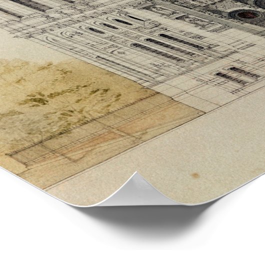 West-facade van de kerk van St. Augustin Poster (Hoek)