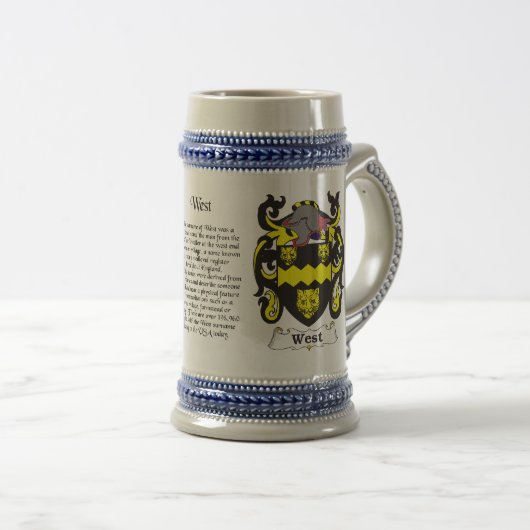 West Family Crest Stein Bierpul (Voorkant rechts)