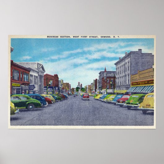 West First Street Business Section Scene Poster (Voorkant)