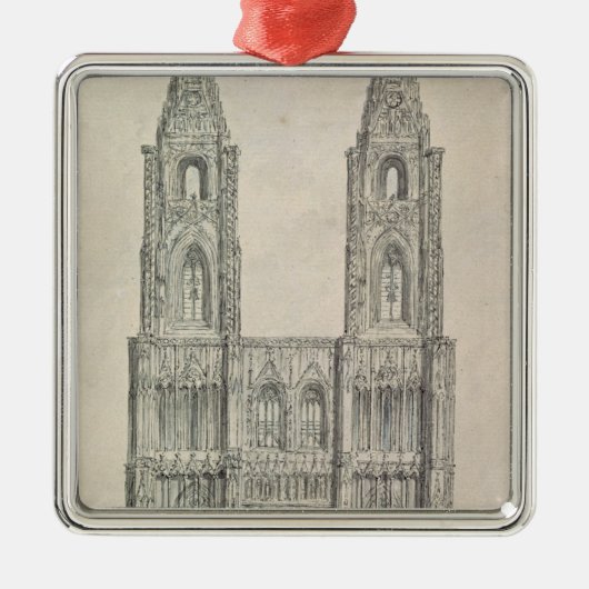 West Front of Strasbourg Cathedraal Metalen Ornament (Voorkant)