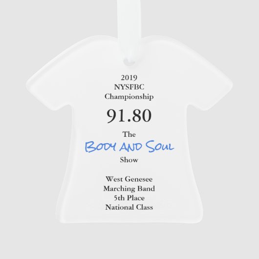 West Genesee Marching Band 2019 T-Shirt Ornament (achterkant)