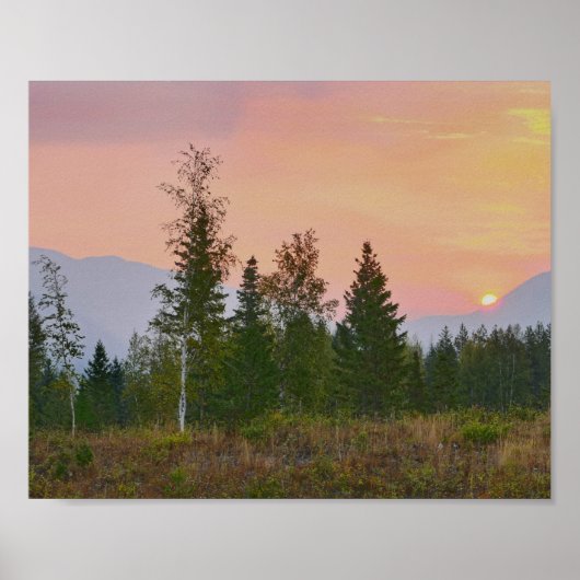 West Glacier, Montana, Sunrise Poster (Voorkant)