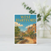 West Hartford Connecticut Blue Back GeoSaga Briefkaart (Staand voorkant)