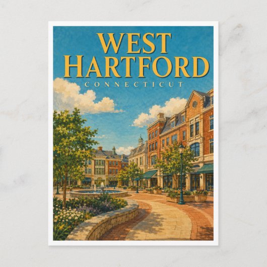 West Hartford Connecticut Blue Back GeoSaga Briefkaart (Voorkant)