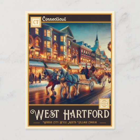 West Hartford, Connecticut |  BRIEFKAART (Voorkant)