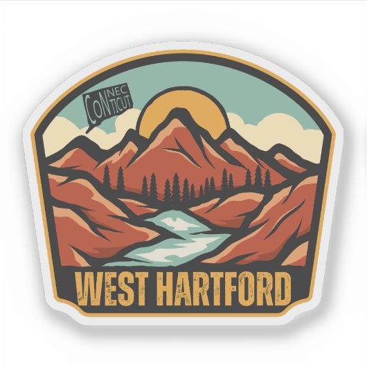 West Hartford, Connecticut Sticker (Voorkant)