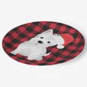 West Highland Dog met Santa Hat Buffalo Pset Papieren Bordje (Gekanteld)