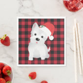 West Highland Dog met Santa Hat Buffalo Pset Servet (Insitu)