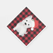 West Highland Dog met Santa Hat Buffalo Pset Servet (Hoek)
