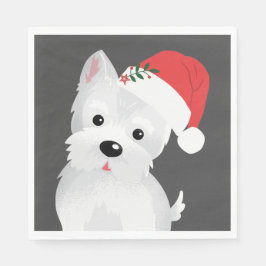West Highland Dog met Santa Hat Servet