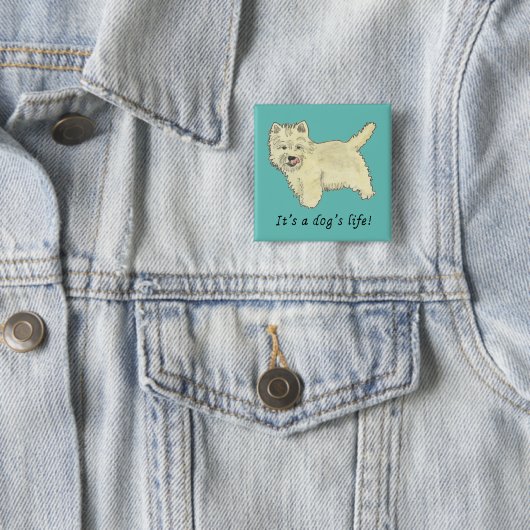 West highland-gezegde vierkante button 5,1 cm (In situ)