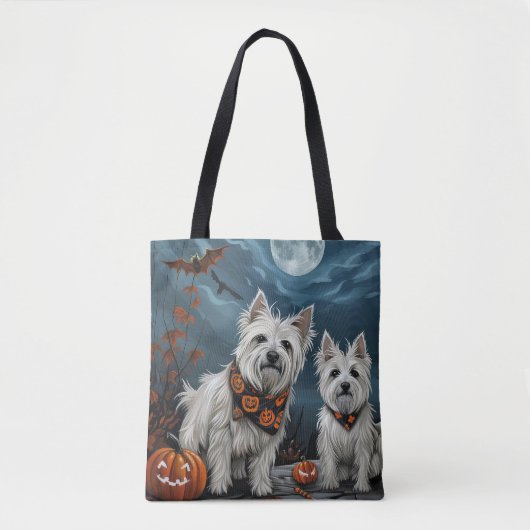 West Highland Halloween Spoken Tote Bag (Voorkant)