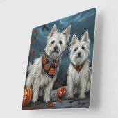 West Highland Halloween Spokenig Vierkante Klok (Hoek)