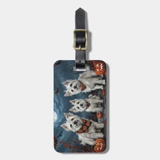 West Highland Halloween Spooky Bagagelabel (Voorkant verticaal)