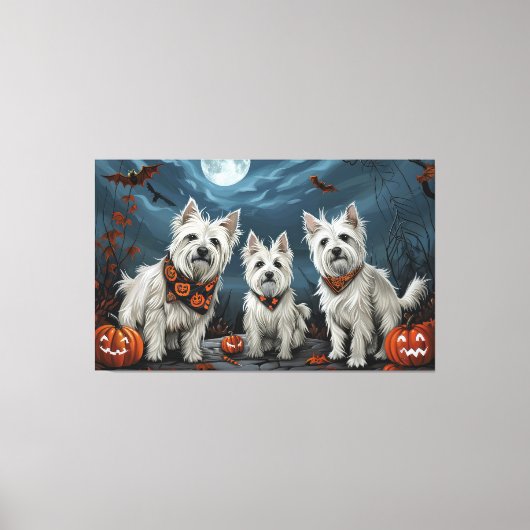 West Highland Halloween Spooky Canvas Afdruk (Voorkant)