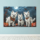 West Highland Halloween Spooky Canvas Afdruk (Insitu (Houten vloer))