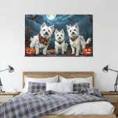 West Highland Halloween Spooky Canvas Afdruk (Insitu (Slaapkamer))
