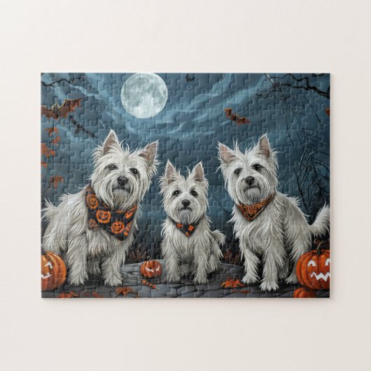 West Highland Halloween Spooky Legpuzzel (Horizontaal)