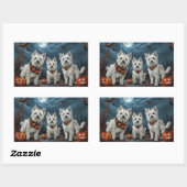 West Highland Halloween Spooky Rechthoekige Sticker (Vel)